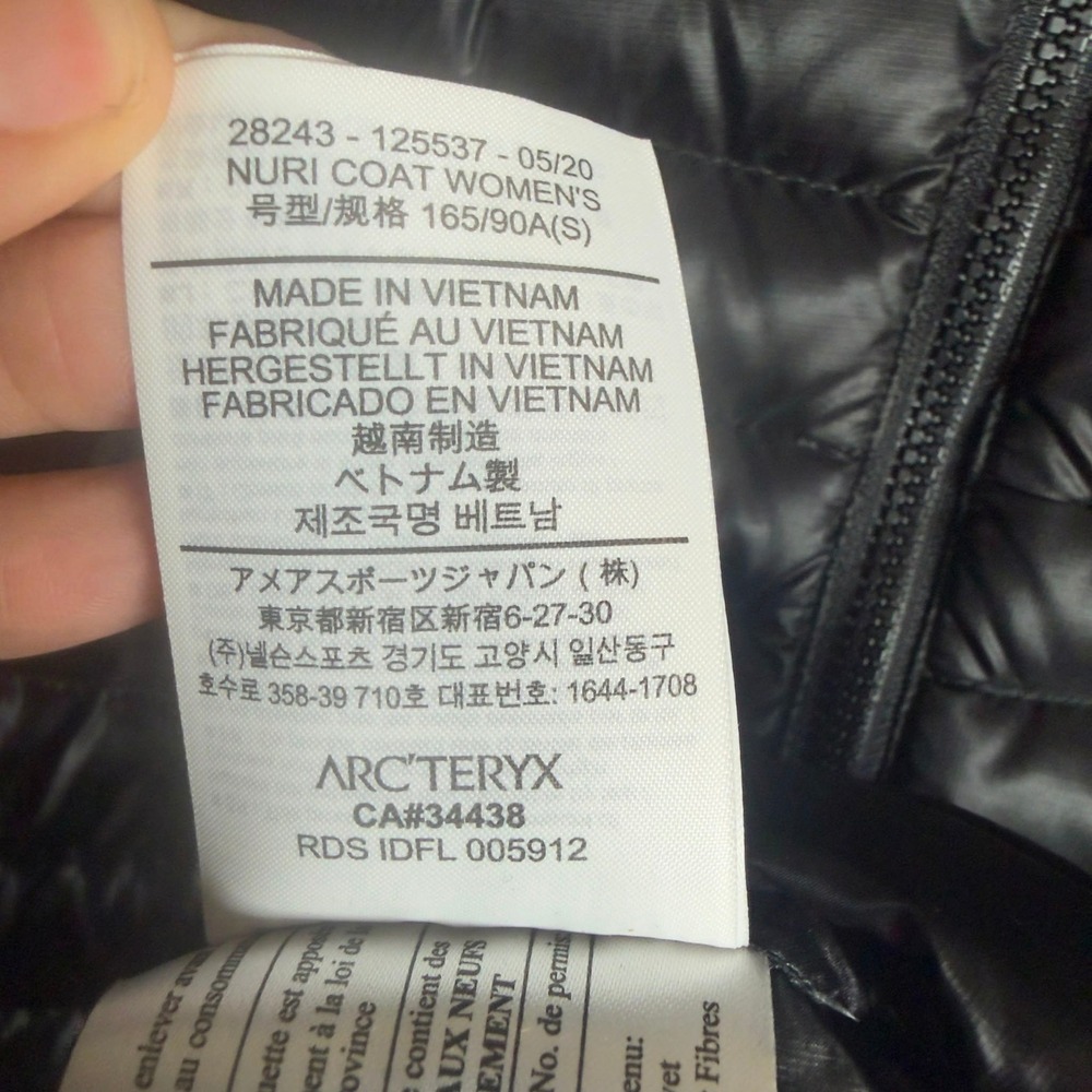 Arc'teryx‎ Nuri Coat Black Hooded Down Parka Goose Down Women's Small - Picture 6 of 9